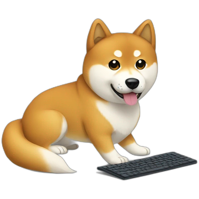 shiba with computer emoji