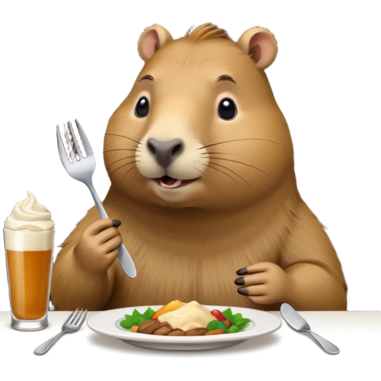 capibara  at a restaurant table emoji
