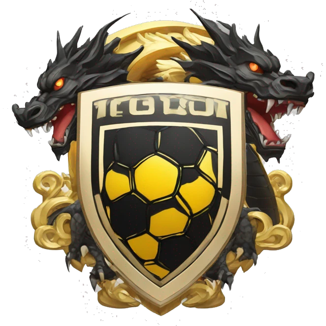 blason de football "Yakuza" avec un dragon noir emoji
