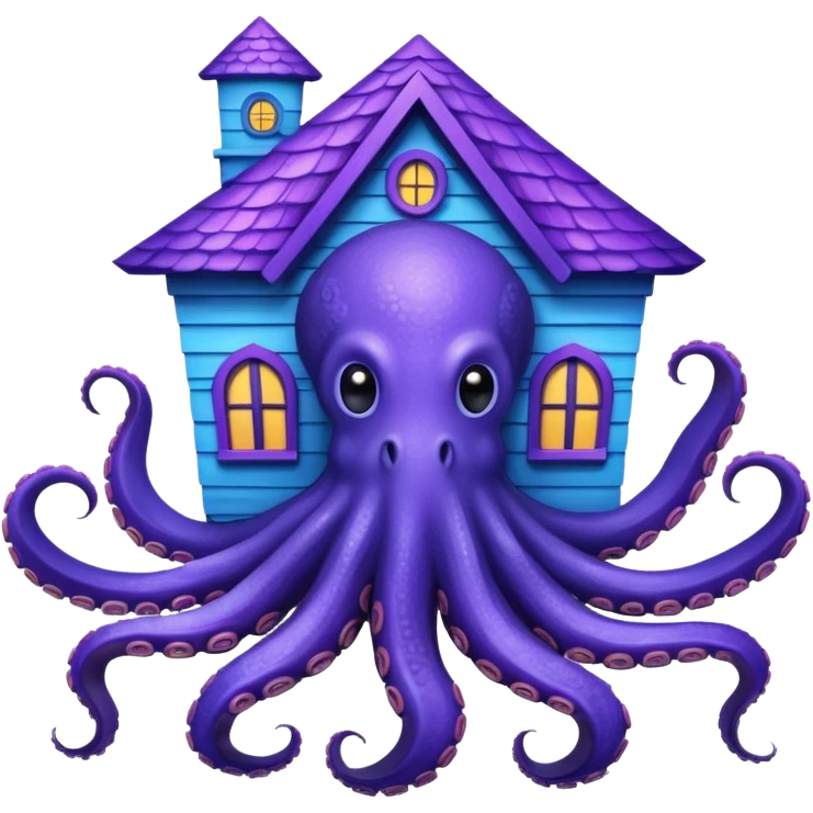 a octupus with a house on the back emoji