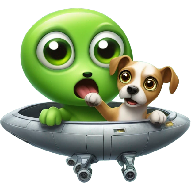 Dog being abducted by an alien  emoji