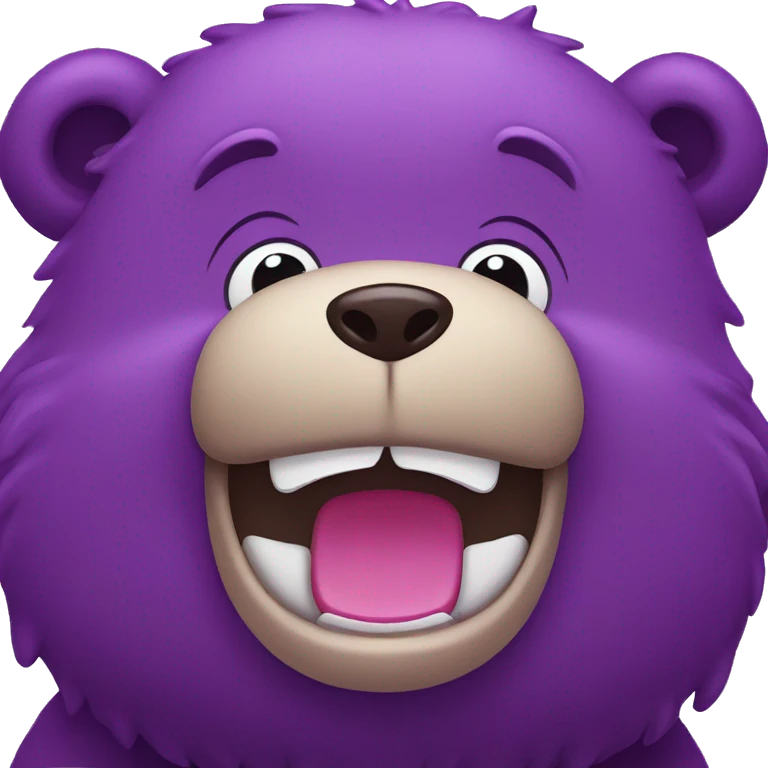Purple bear winks emoji
