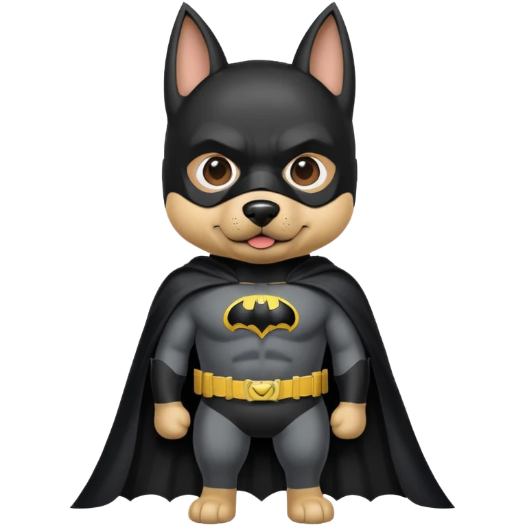 A dog dressed up as Batman  emoji