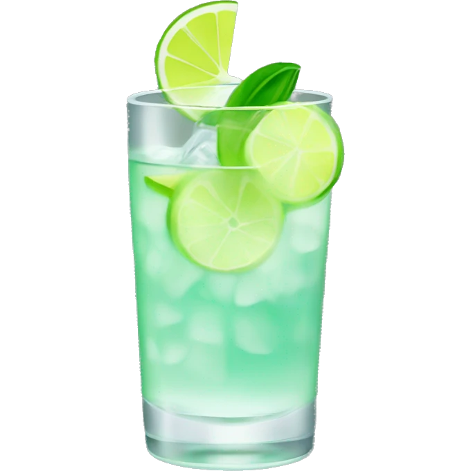 Gin fiz drink with a lime emoji