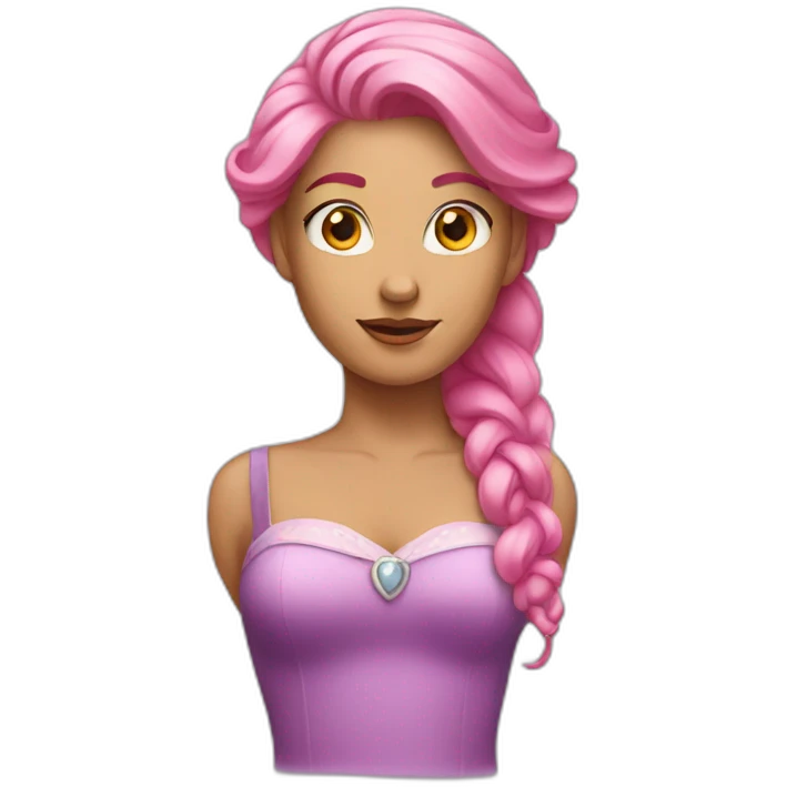 Woman-with-pink-hair-princess emoji