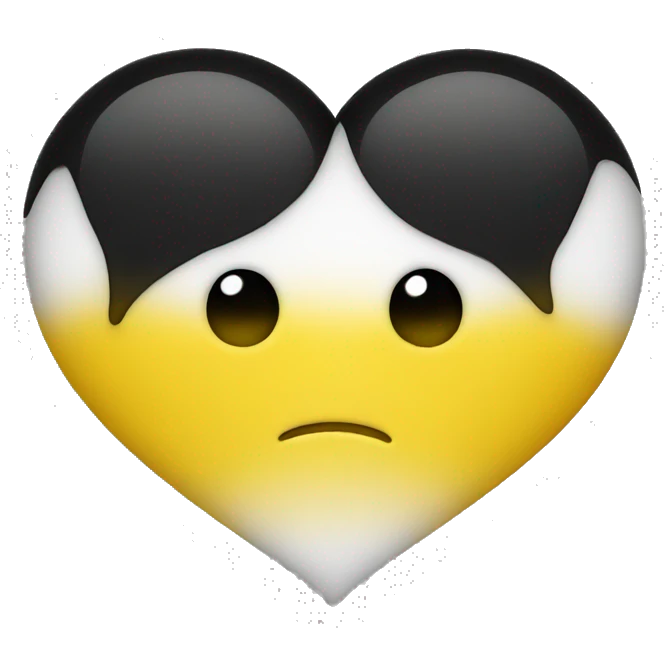 Half black and yellow heart emoji