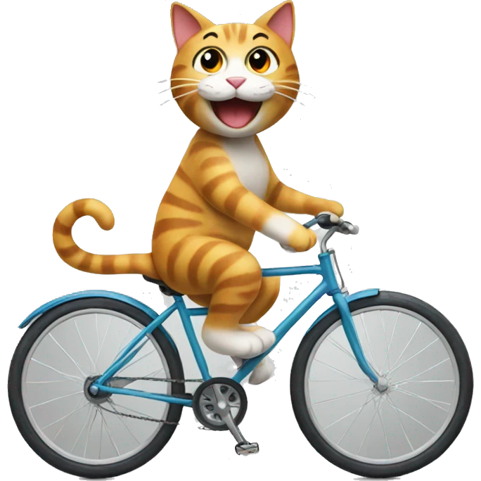 Happy cat riding a bicycle emoji