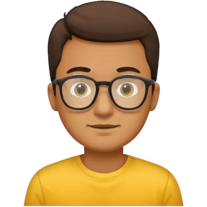 a glasses man with yellow shirt emoji