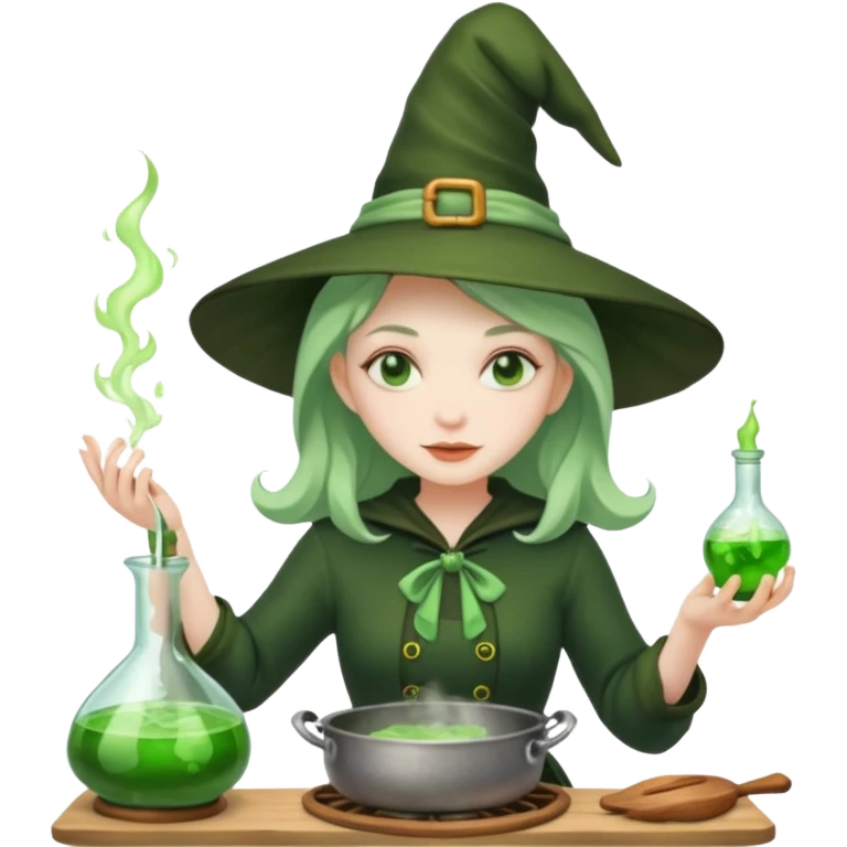 green witch cooking potion emoji