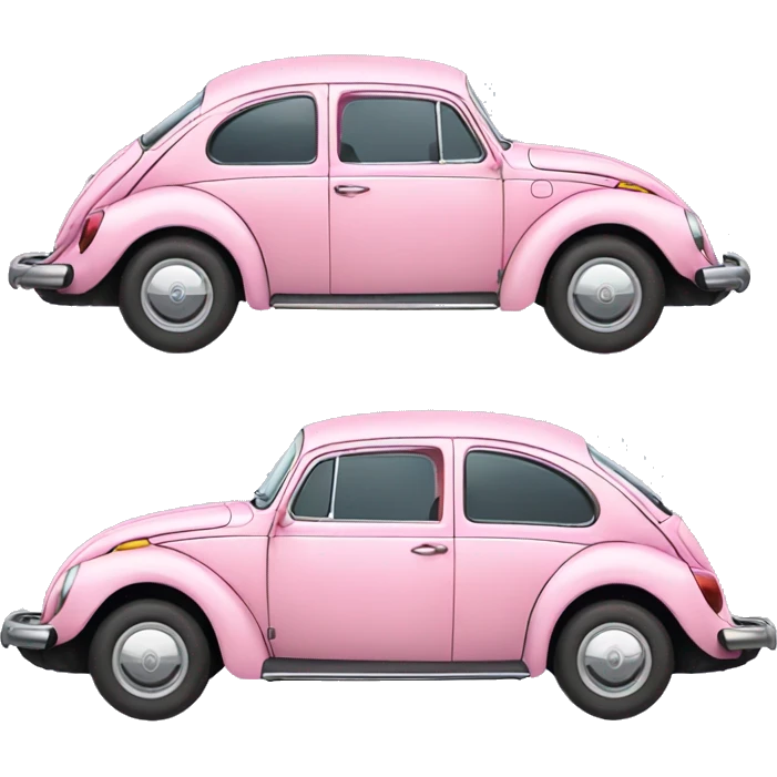 baby pink volkswagen beetle car emoji