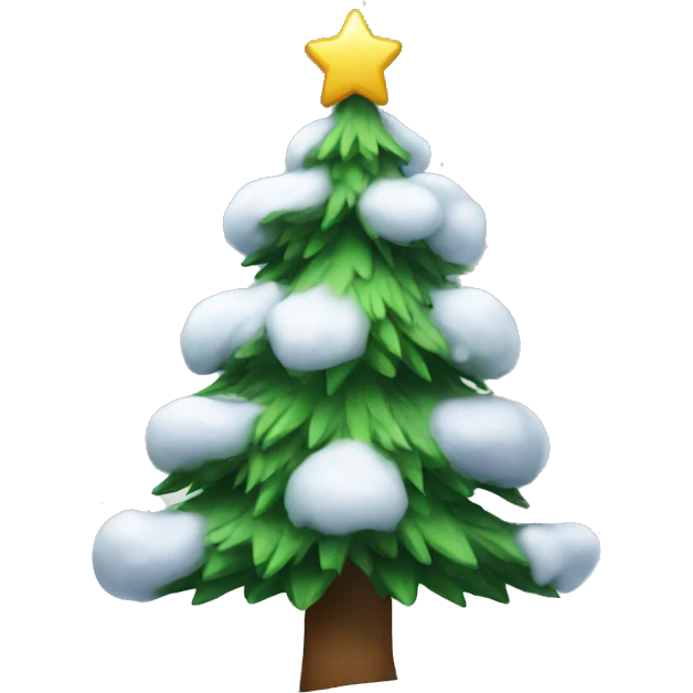 Christmas tree with snow emoji