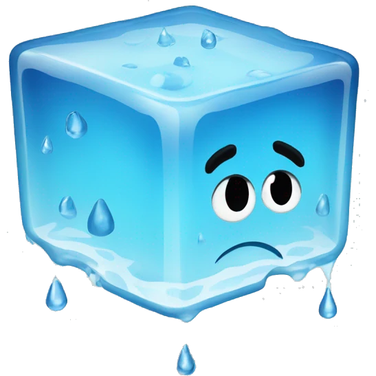 ice cube with water drop emoji