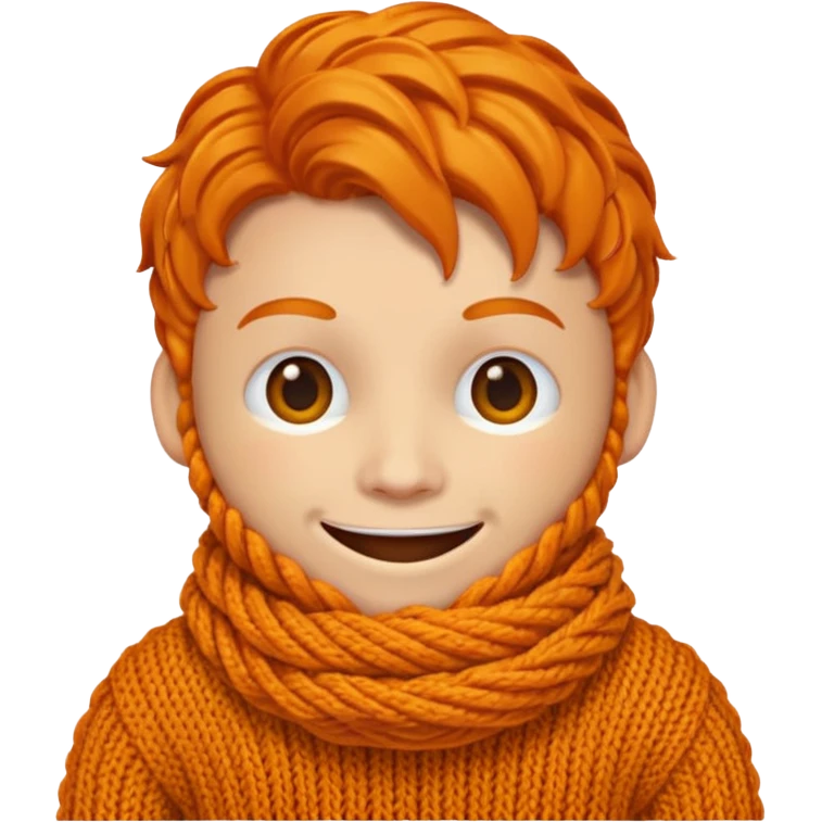 Knitted ginger face emoji
