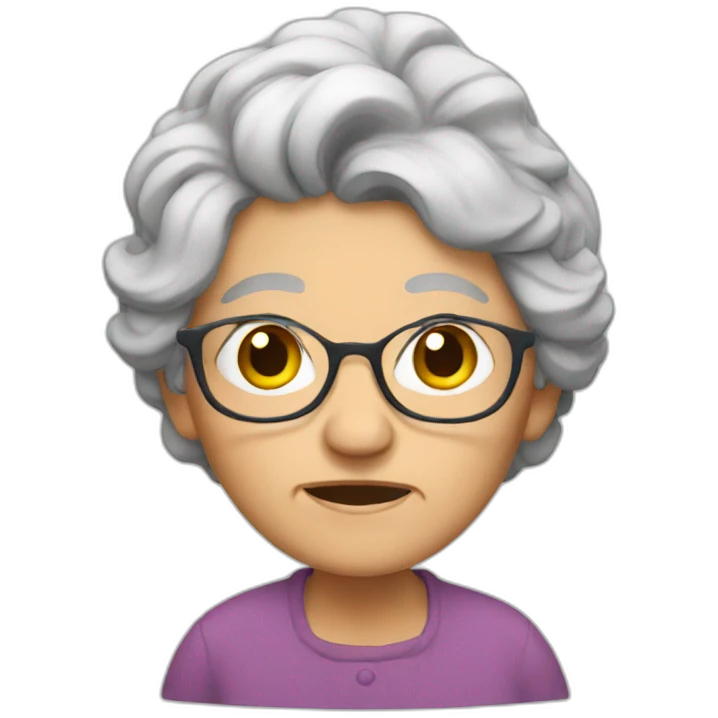 Messy old lady emoji