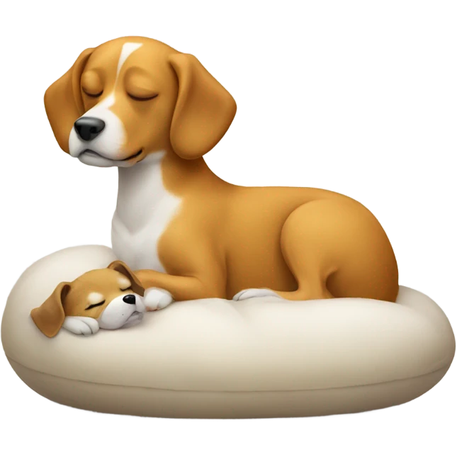 Dog sleeping on duck  emoji