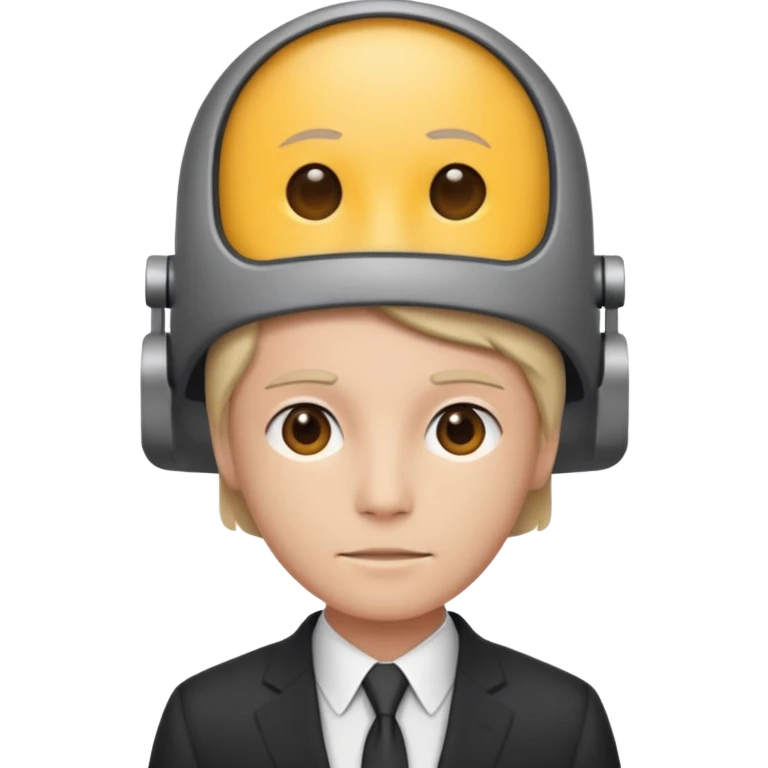  A person that has a computer screen as its head and is wearing a suit emoji