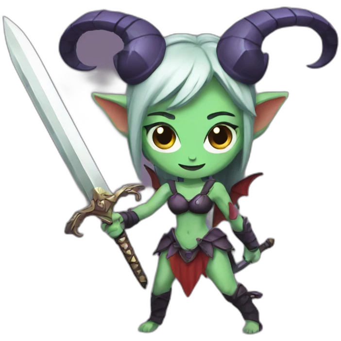 Succubus with sword emoji