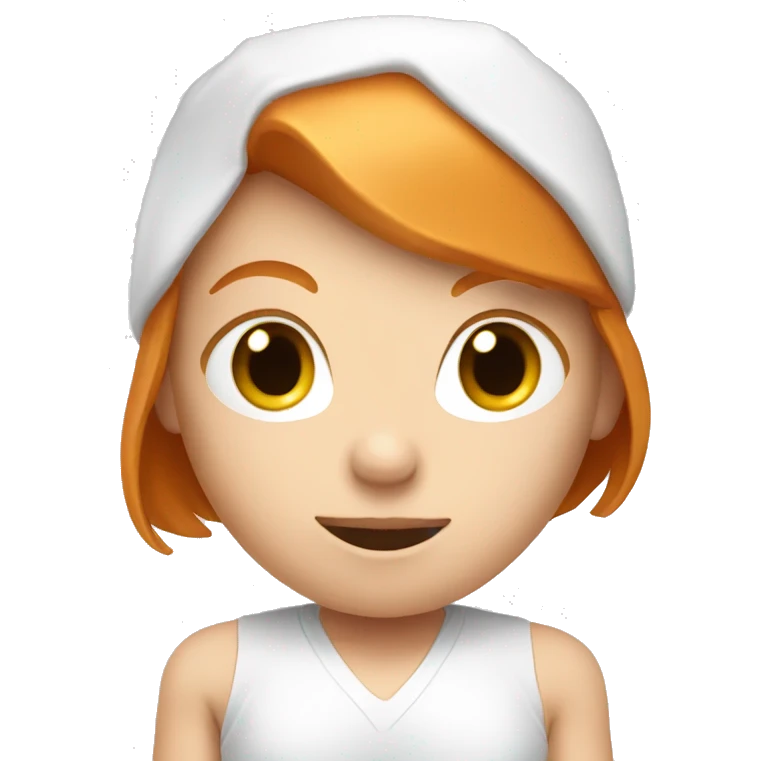 Ginger girl in white boxing gloves emoji