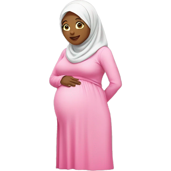 pregnant woman with hijab pink shirt emoji