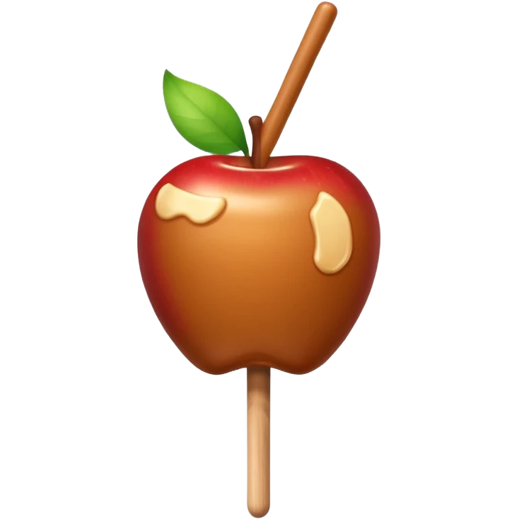 Caramel apple on a stick emoji