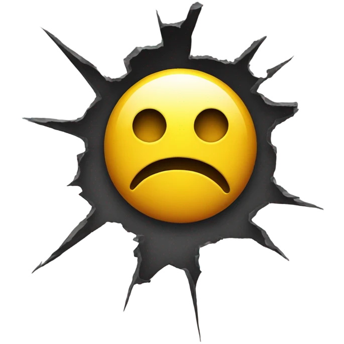 Emoji with bullet hole in back emoji