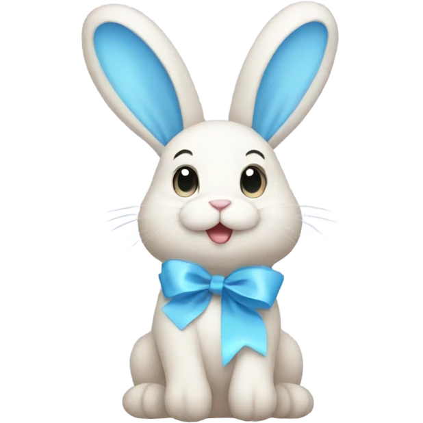 Bunny with a pastel blue ribbon emoji