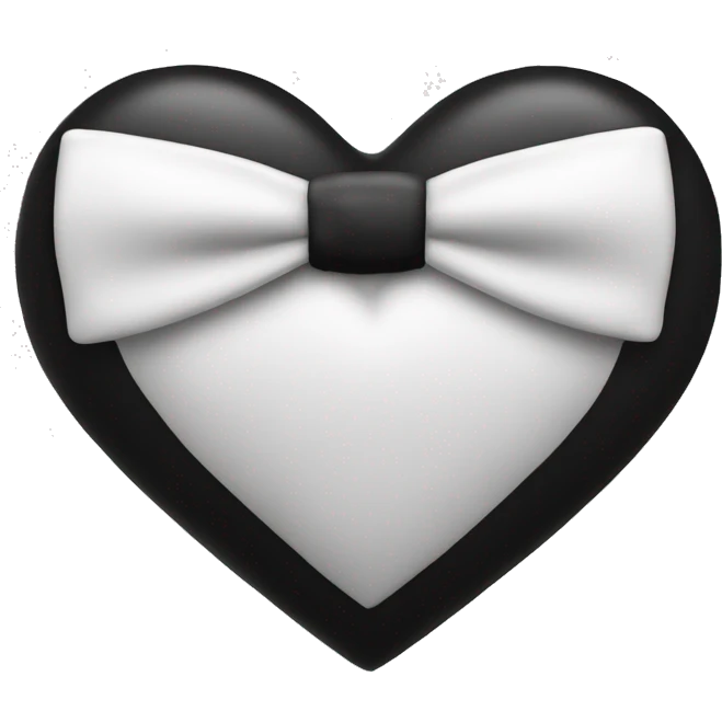 Black and white heart with bow tie emoji