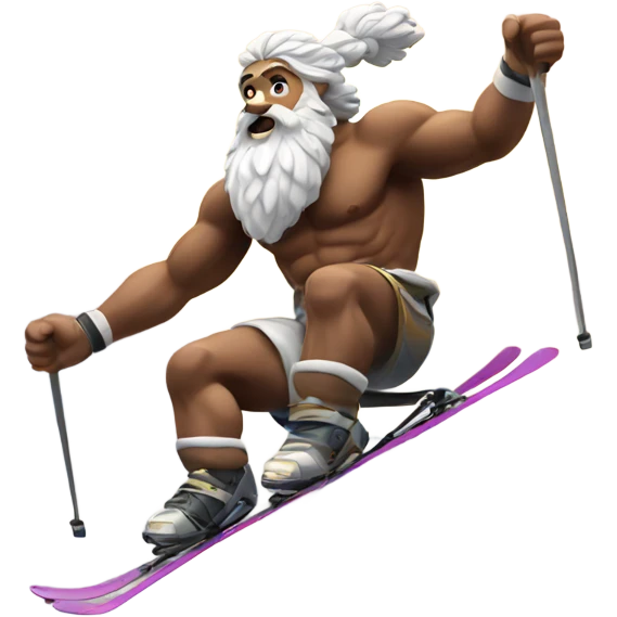 Zeus skiing on a mountain emoji