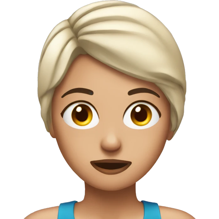 Woman on ves tired from the gym  emoji