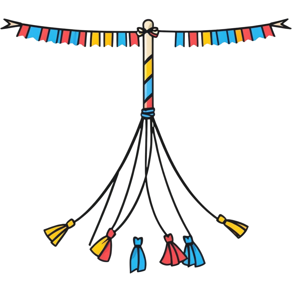 colorful maypole with ribbons emoji