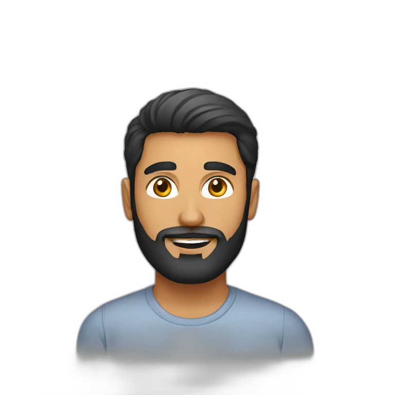 A Pakistani man 30 years old with a beard emoji