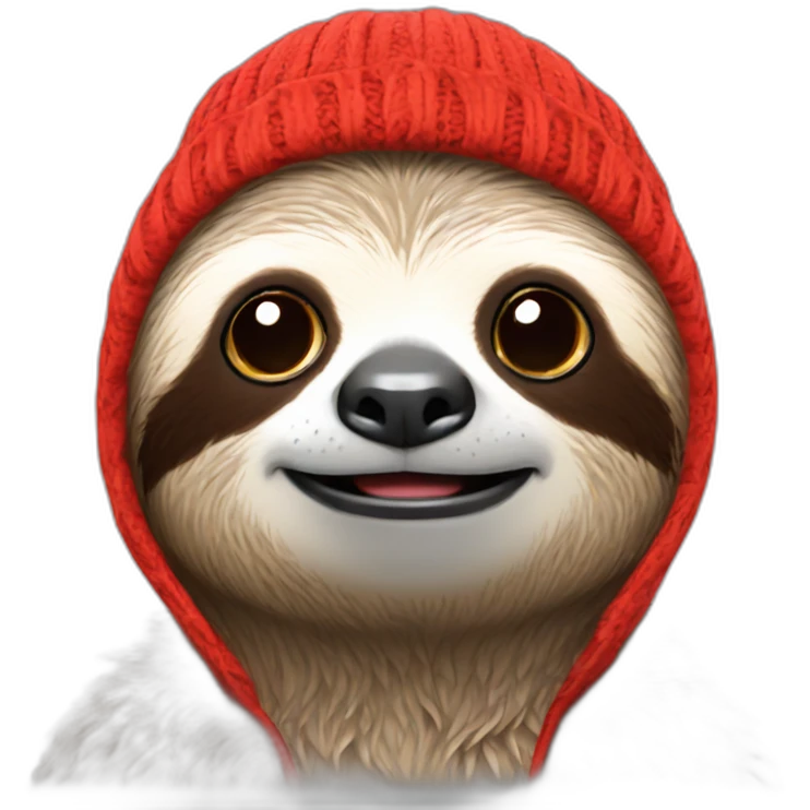 chilled-sloth-in-red-beanie-hat emoji