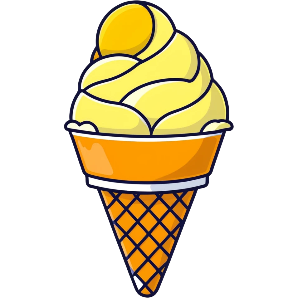 Lemon and orange ice cream emoji