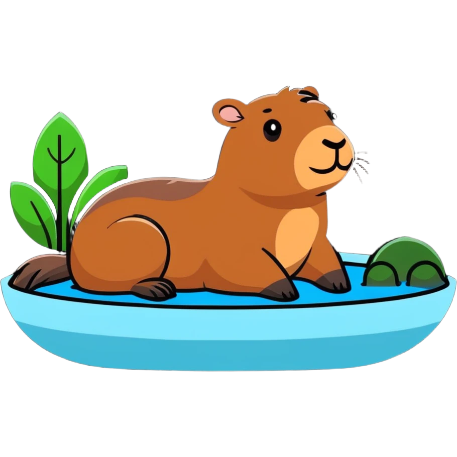 capybara relaxing in hot spring emoji
