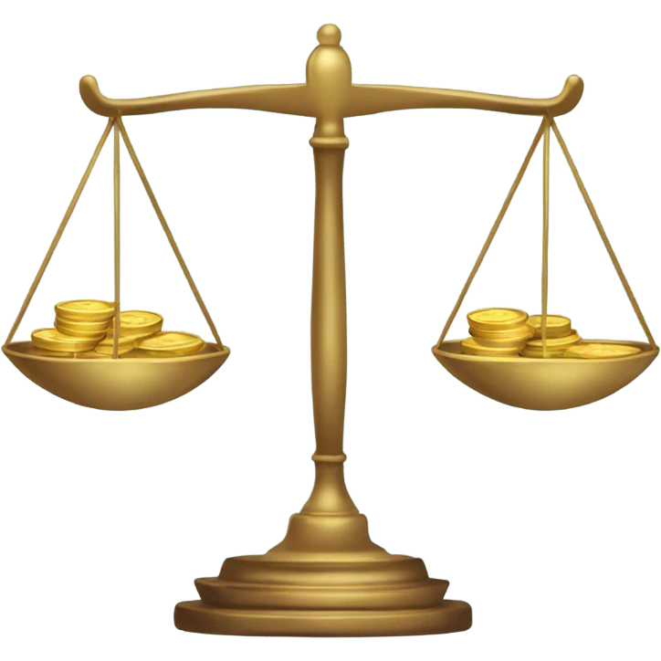 Scales between a heart and money emoji