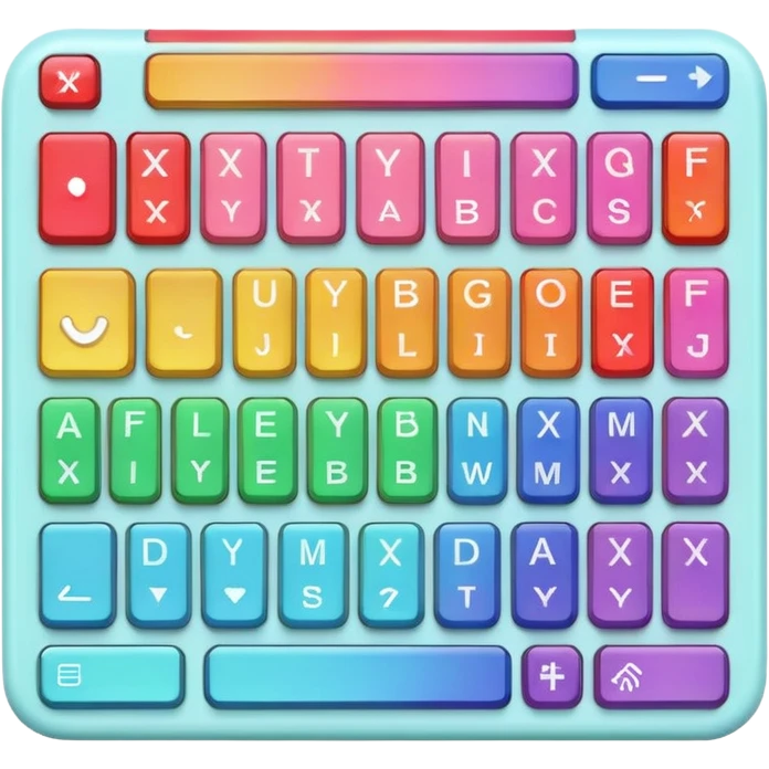 Pastel rainbow keyboard emoji