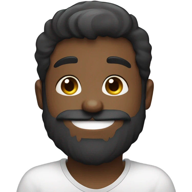 A man with a beard holding a little child make his beard black he has really fine hair like almost bold but no, he still has some hair and he have also a moustache which is black and he’s smiling like a big white smile emoji