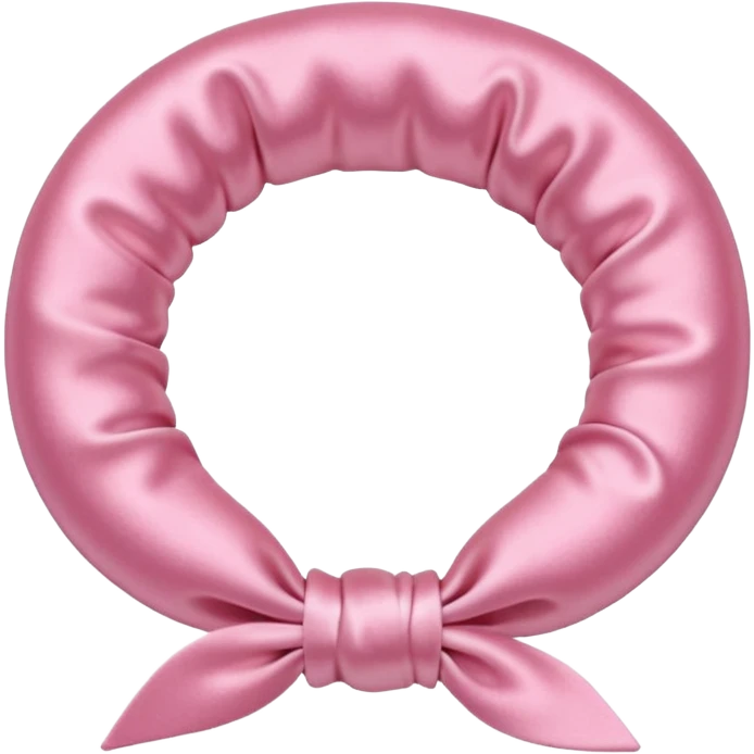 pastel pink satin hair tie shiny texture emoji