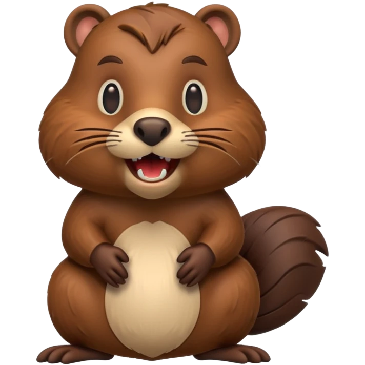 3d style beaver emoji