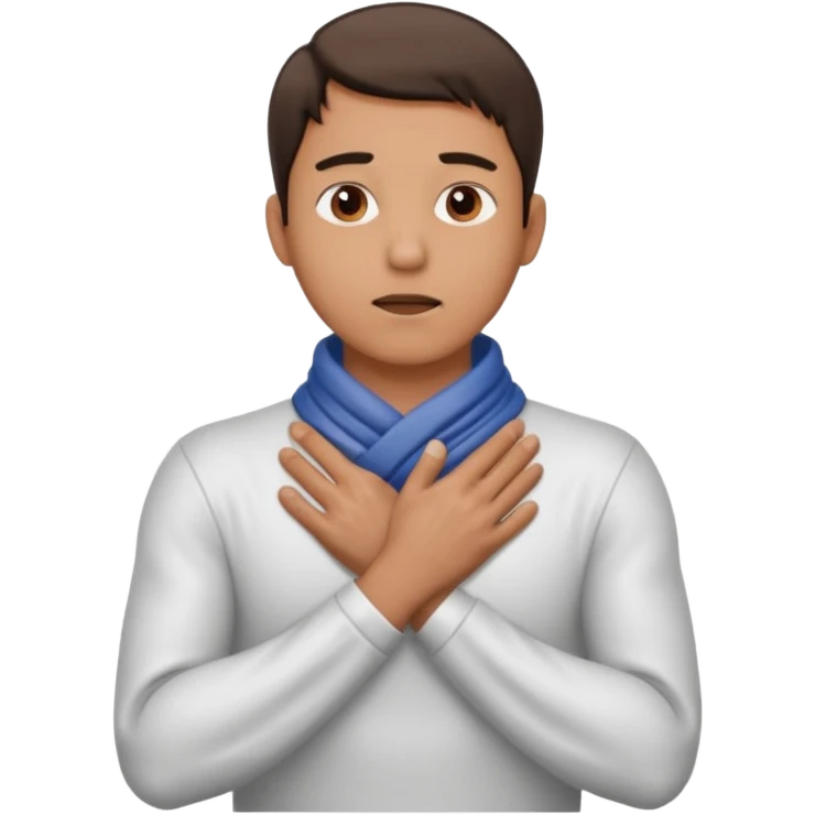a guy wrapping both hands around is neck to chock himself emoji