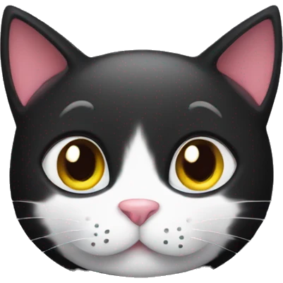 black cat with hearts emoji
