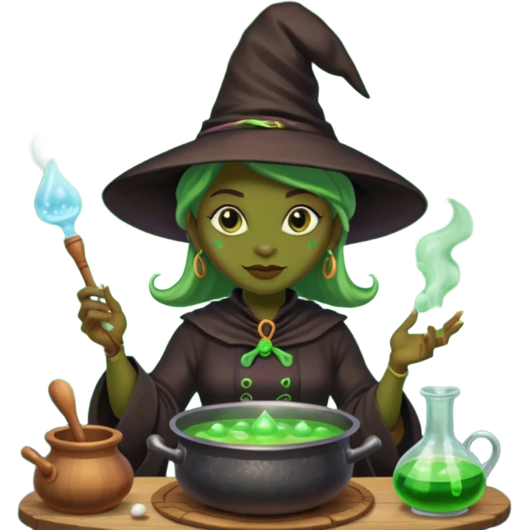 green witch cooking potion emoji