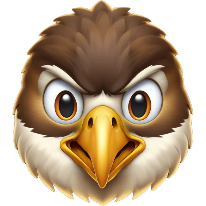 Cinematic Comical Hawk Portrait Emoji, Head tilted dramatically with an exaggeratedly shocked expression, featuring a sharply defined beak and wide, comically expressive eyes full of playful disbelief, Simplified yet hilariously expressive features, highly detailed, glowing with a slightly sassy glow, high shine, dramatic yet playful, stylized with an air of cheeky aerial mischief, soft glowing outline, capturing the essence of a meme-worthy hawk that looks ready to side-eye its way into viral fame! emoji