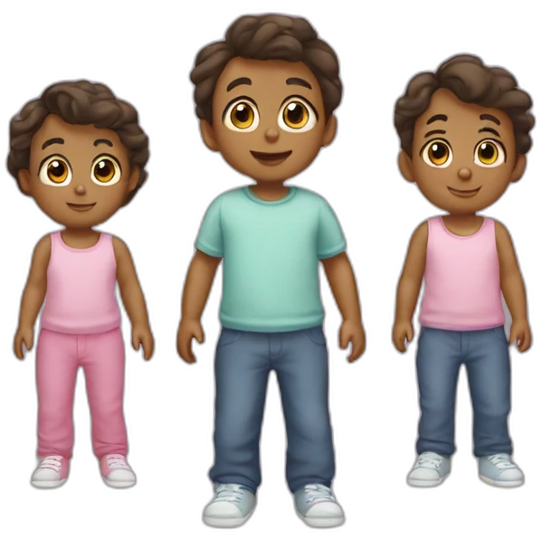 Triplets 2 boys 1 girl emoji