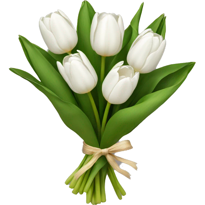 white tulip bouquet  emoji
