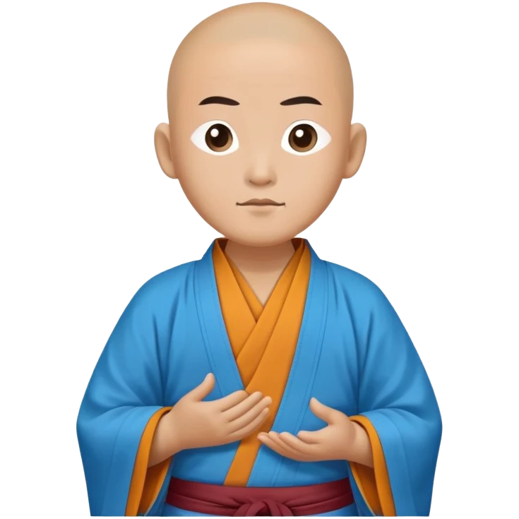 Tibetan monk floats in a blue kimono emoji