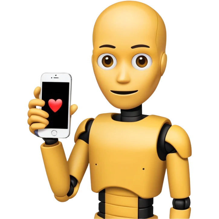 crash test dummy with iphone emoji