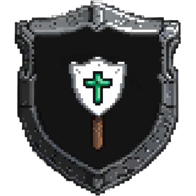 Moderator shield with ban hammer, admin logo emoji
