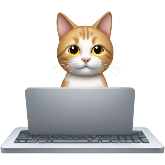 cat typing on desktop keyboard emoji