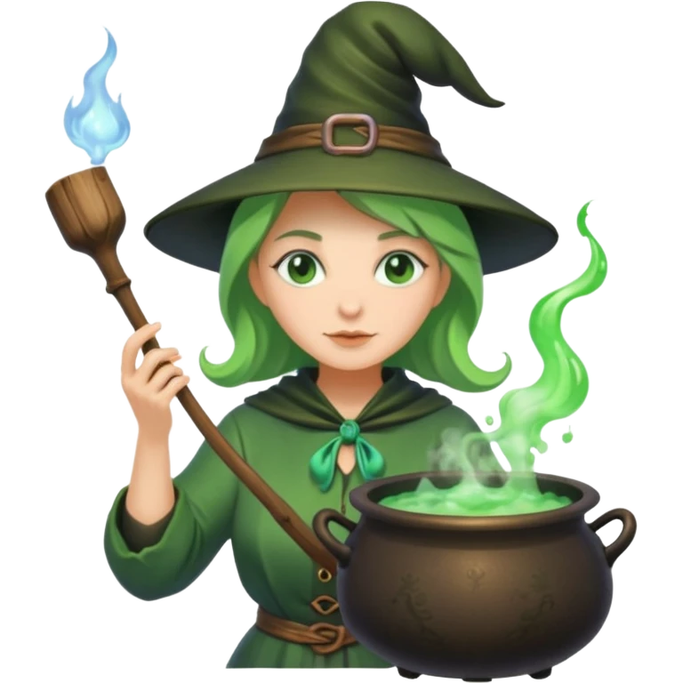 green witch cooking potion emoji